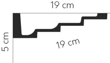 Decke 130 PU  5x19cm  feste Stuckleiste für Deckengestaltung - modern